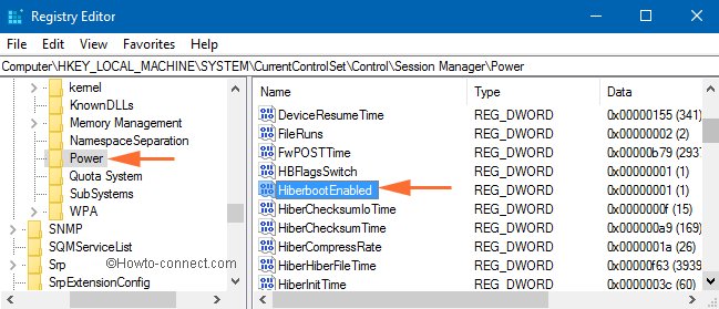 hiberboot enabled option registry editor