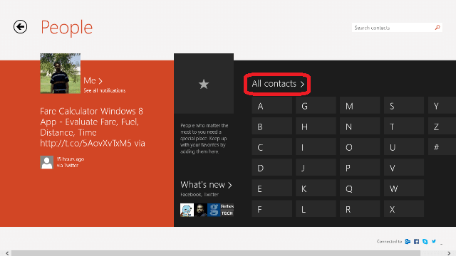 How to Add New Contact to People App in Windows 8.1