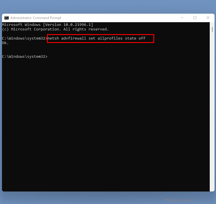 how to disable Firewall in Windows 11 through cmd command
