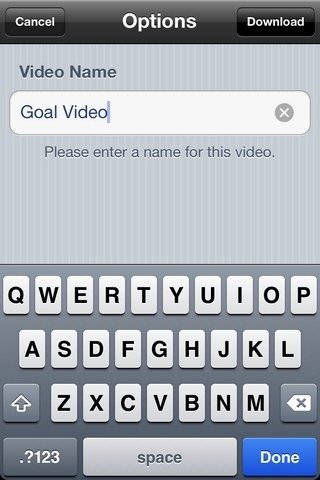 iOS Universal Video Downloader app video title