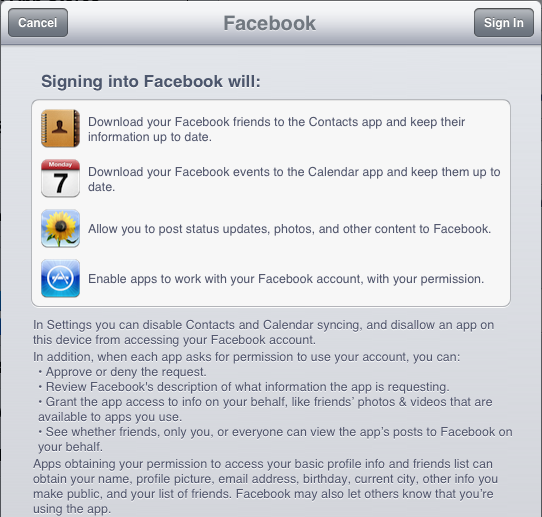 iOS6 facebook login 1