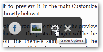 iReader extension gear icon