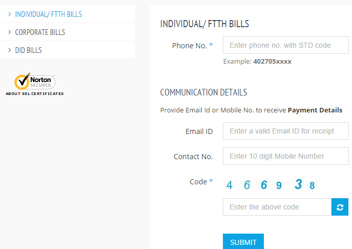 individual bill bsnl