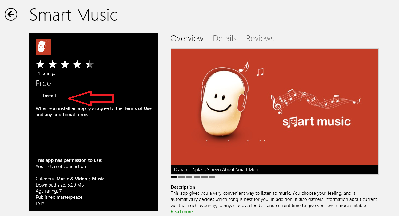 install smart music app in windows8
