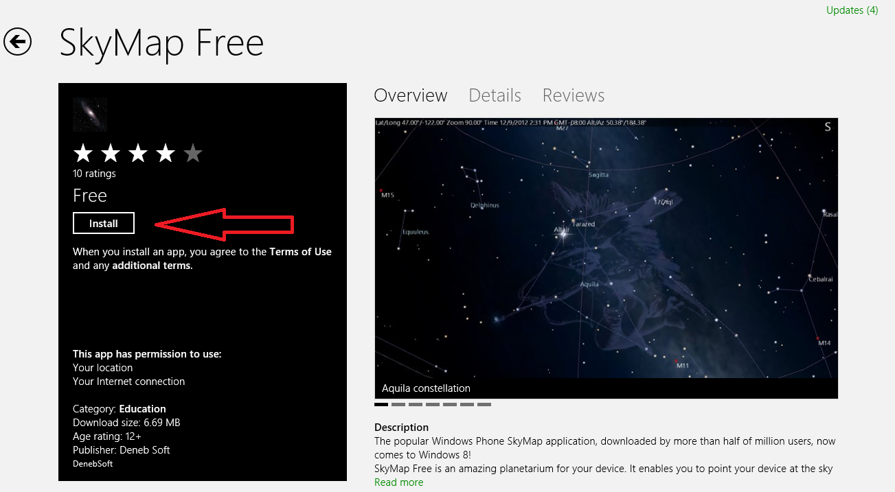 install skymap app on windows 8