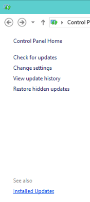 installed update link on windows update window