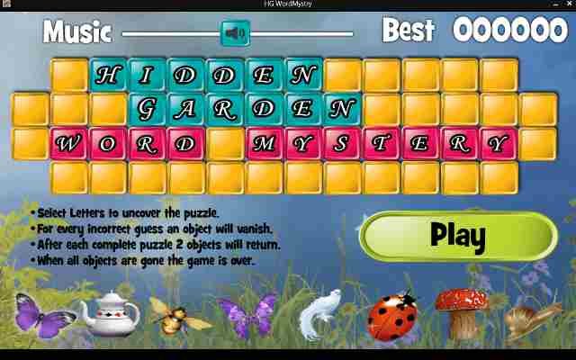 Hidden Garden Word Mystery Windows 8 App - Puzzle to Assume Words