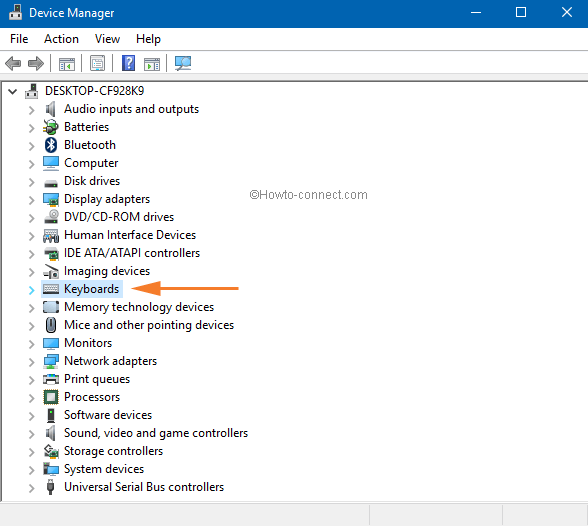 keyboards on device manager