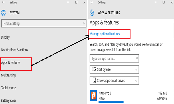 Add and Uninstall Optional Features in Windows 10
