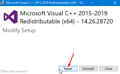 modify Microsoft Visual C++ 2015 Redistributable setup