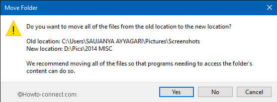 move folder confirmation popup windows 10