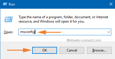 msconfig command Run dialog box