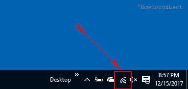 network icon on the taskbar