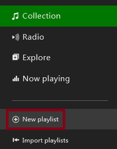 new playlist menu in the music app on windows 10