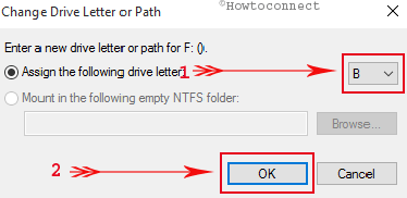 ok button on change drive letter or path