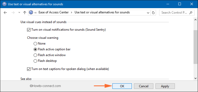 How to Use Text or Visual alternatives For sounds on Windows 10