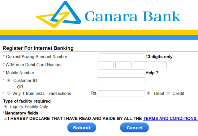 How To Activate Internet Banking In Canara Bank 5597