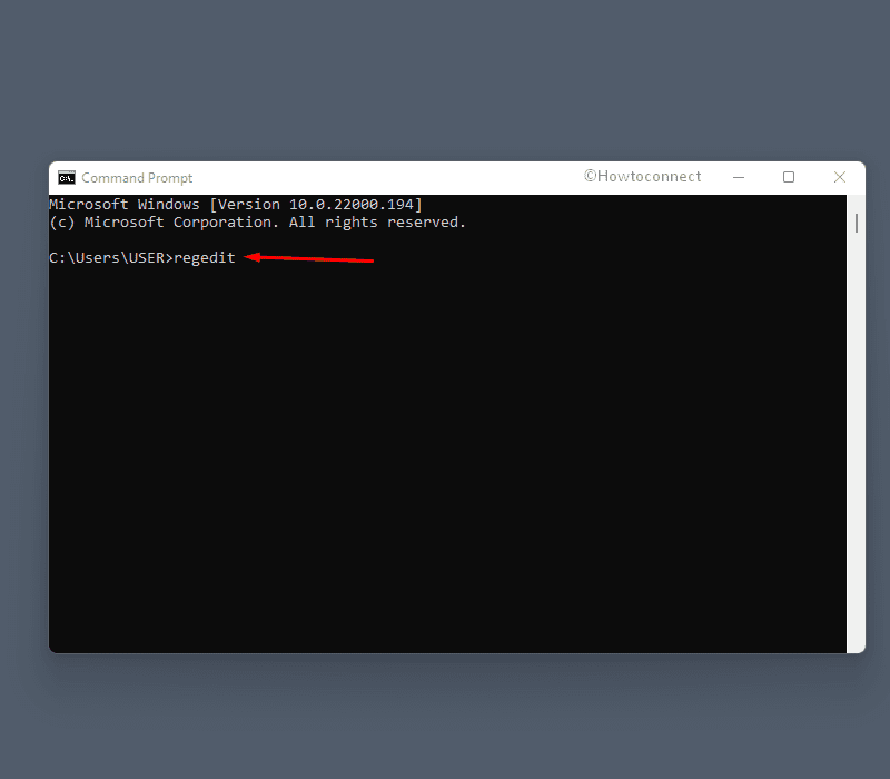 open Registry Editor in Windows 11 using Command Prompt