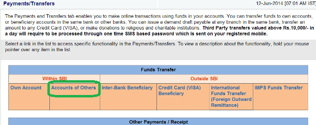 How to Pay Money to SBI Account of Others Using NetBanking