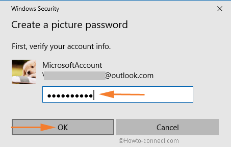 password space in create a picture password pop-up
