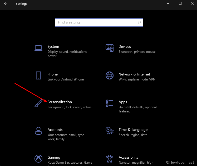 personalization Windows settings