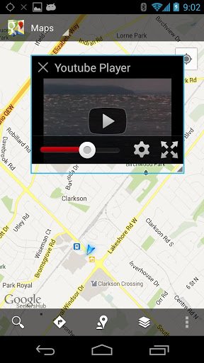 play youtube video on android map