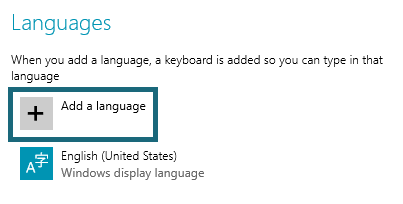 plus button for add a language