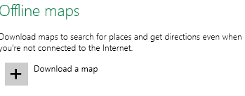 Download Map and Run it Offline windows 10 plus sign button