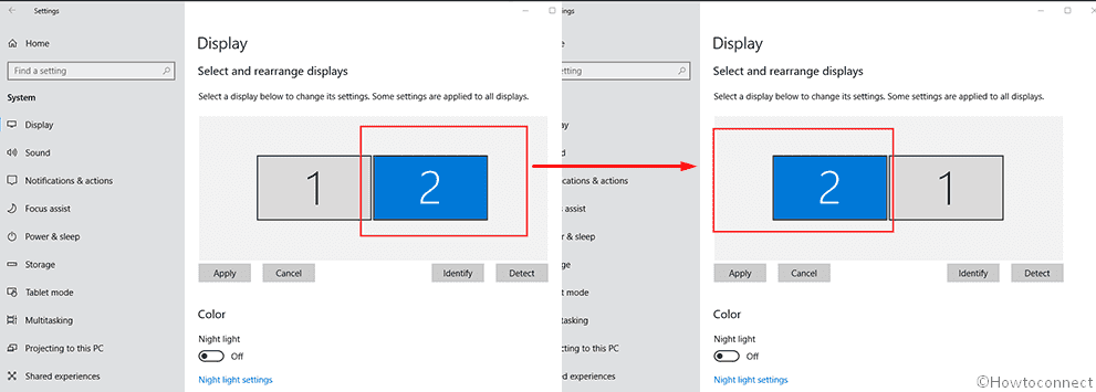 rearrange display in multi monitor settings