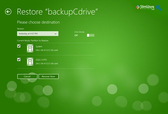 Backup and Restore in Windows 10, 8 By RecImg Tool