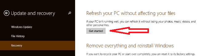 Refresh your Windows 8/8.1