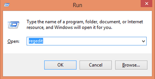 regedit command in run box