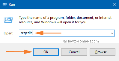 regedit on run dialog