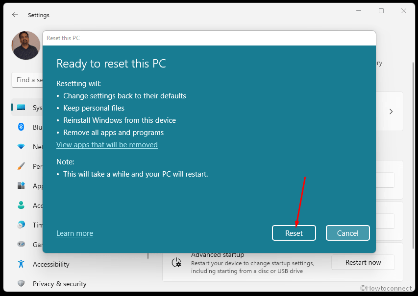 reset this pc to factory settings