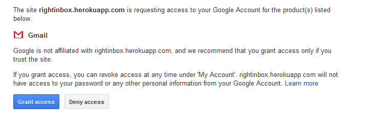 right inbox extension grant access