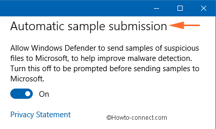 sample submission slider on windows defender