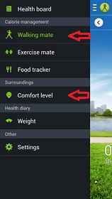 samsung s health app settings