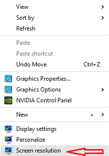 Show Screen Resolution in Desktop Context Menu in Windows 10