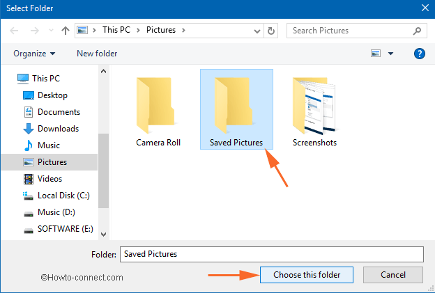 select folder window choose this folder button