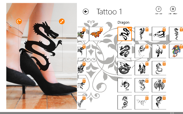 Tattoo Tester Windows 8 App - Choose Awesome Tattoo Design for Men 
