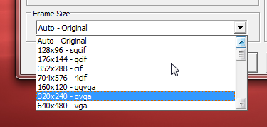 set frame size