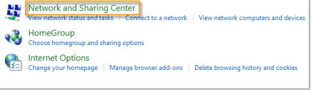 Network Sharing Center Windows 8
