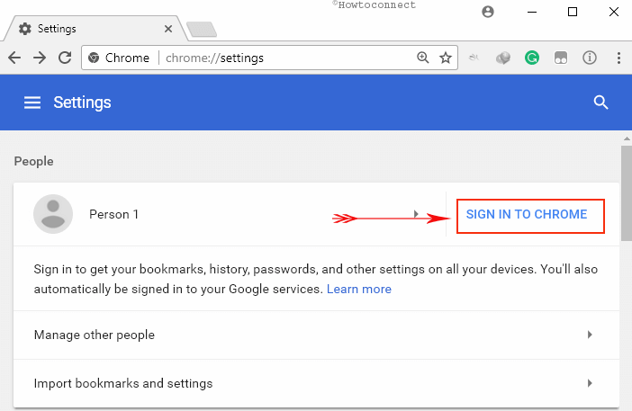 sign chrome to sync