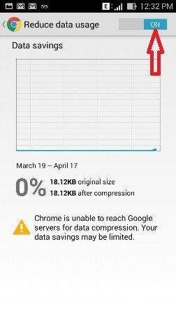 slider on in reduce data usage