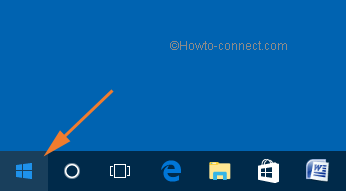 start icon lying on the taskbar