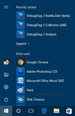 startmenu without app tiles