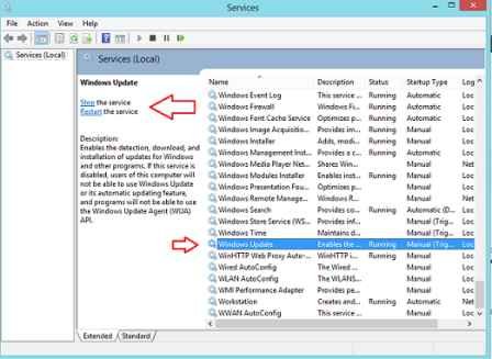 stop windows update service