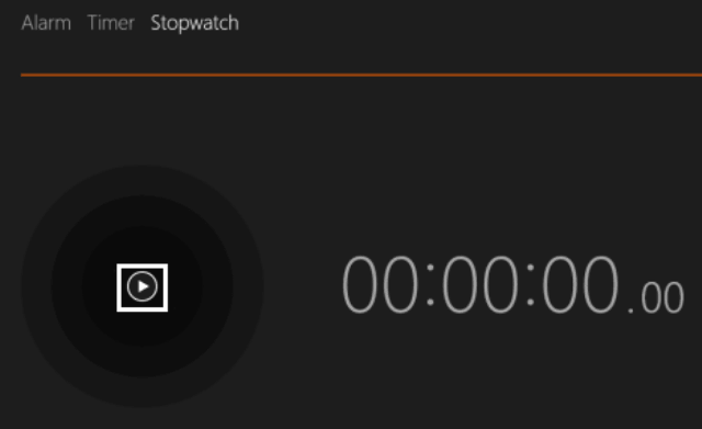 stopwatch running in windows 10