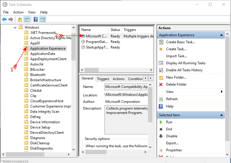 sub folder location Task Scheduler