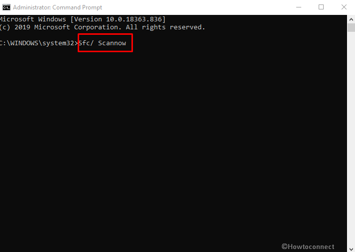 system file checker in elevated command prompt